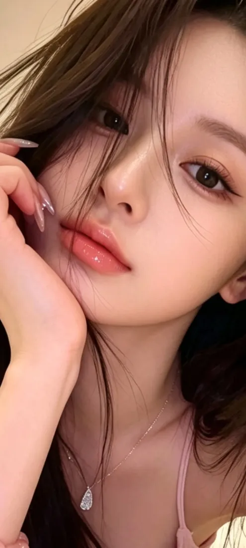 温柔长发美女手机壁纸｜暖调人像背景图片 - 纯欲氛围感「哲风壁纸」