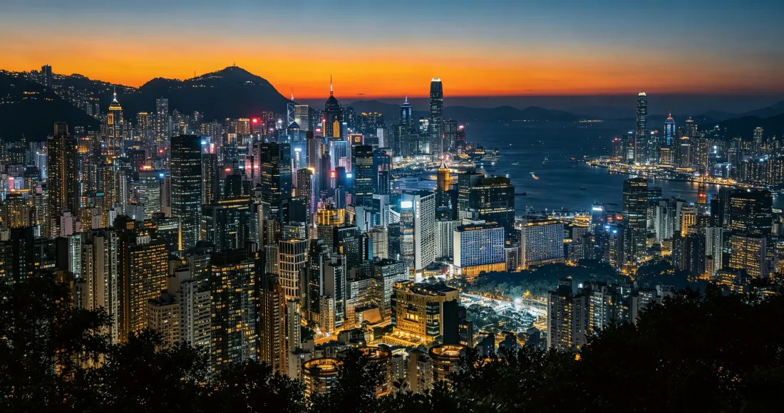 3k香港维多利亚港壁纸｜黄昏城市背景图片 - 摩天大楼海港夜景「哲风壁纸」