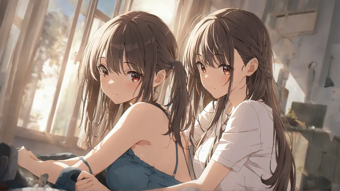 4k动漫壁纸 - 少女 - 居家 - 吊带「哲风壁纸」