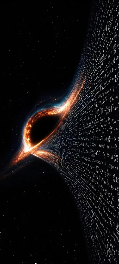 黑洞方程式｜吸积盘背景图片 - 引力透镜宇宙星空「哲风壁纸」