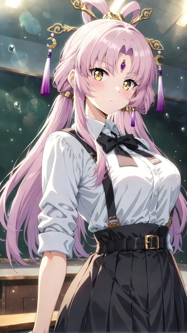 符玄JK制服手机壁纸｜星穹铁道背景图片 - 粉发少女「哲风壁纸」