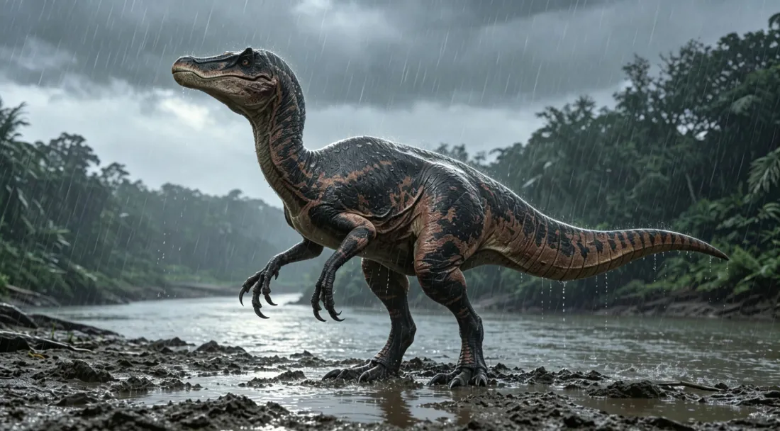 3k重爪龙壁纸｜TheIsle白垩纪恐龙 - 雨林河滩暴雨场景「哲风壁纸」
