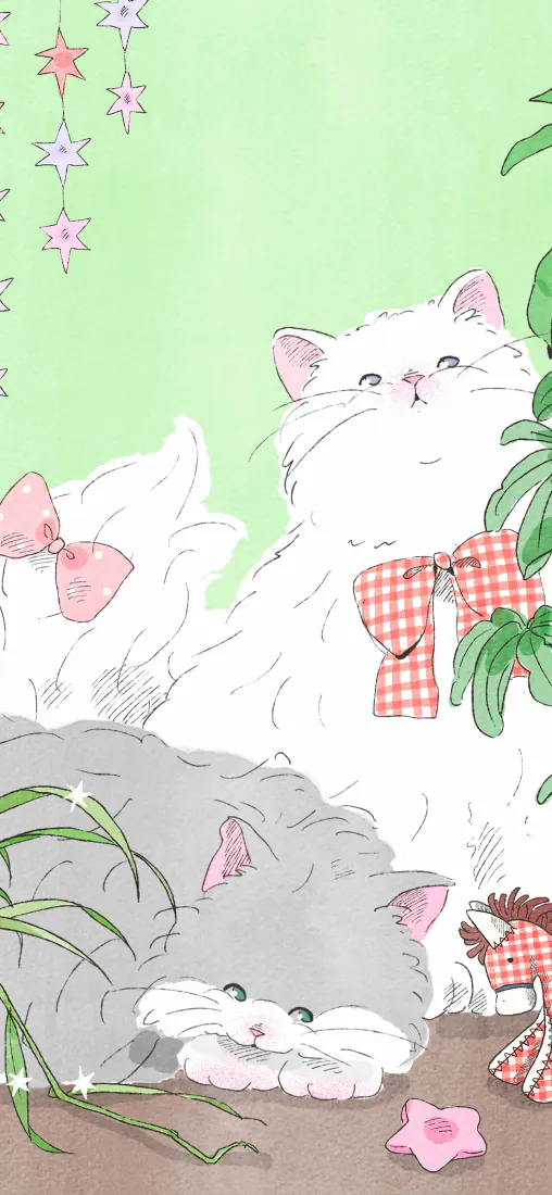 卡通猫咪手机壁纸｜背景图片 - 治愈系可爱小猫插画「哲风壁纸」