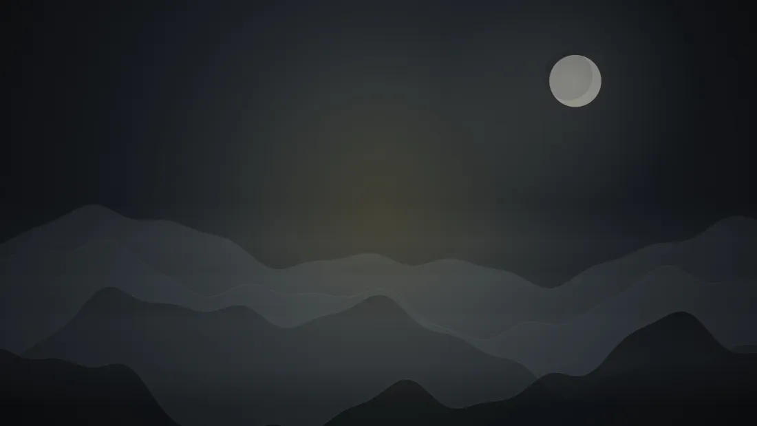 4k月夜山峦云海壁纸｜深色夜景背景图片 - 静谧山景「哲风壁纸」