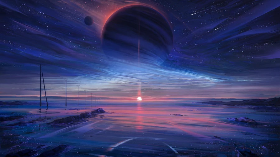 2k太阳壁纸-星星眼星星眼图片-日落-行星星眼「哲风壁纸」