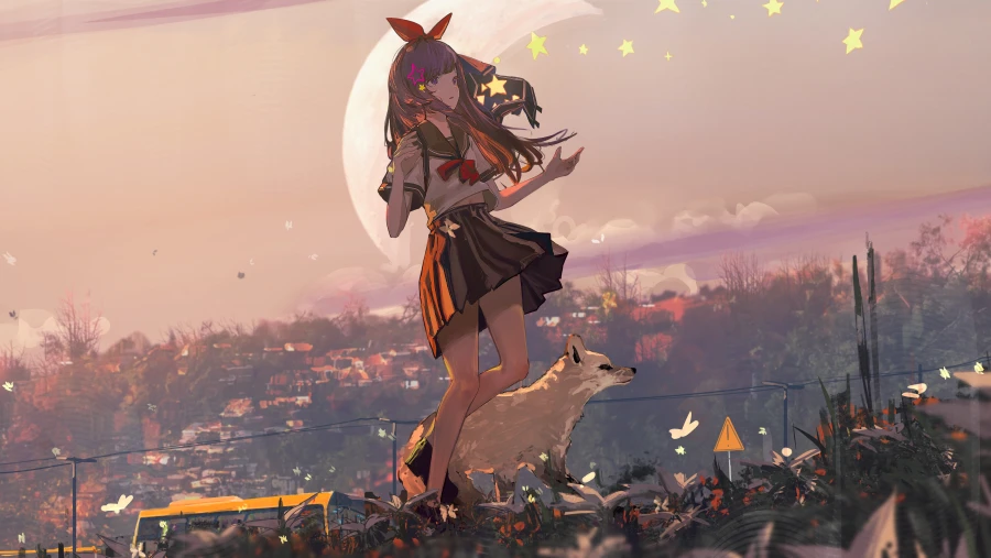 6k星星眼星星眼壁纸-狼-《校服》壁纸-阿苏尔「哲风壁纸」