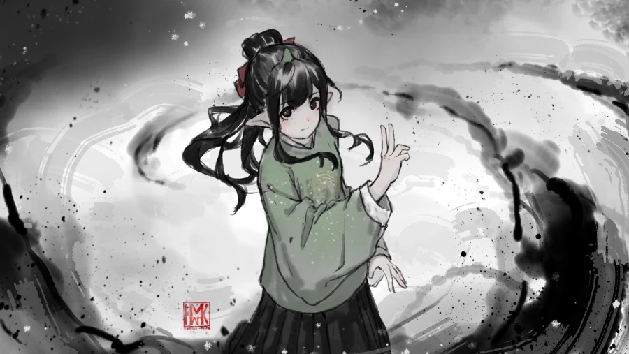 4k长发壁纸-尖耳朵图片-艺术品图片-动漫女孩「哲风壁纸」