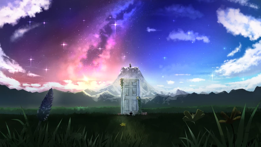 4k星星眼星星眼壁纸-草-《门》-场地「哲风壁纸」