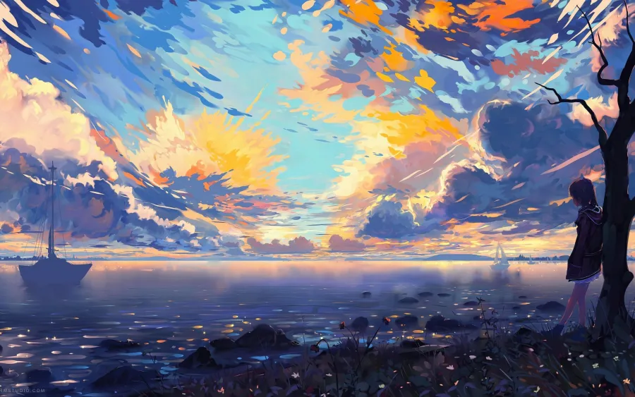 3k星星眼星星眼壁纸-船背景-《花朵》壁纸-岩石「哲风壁纸」