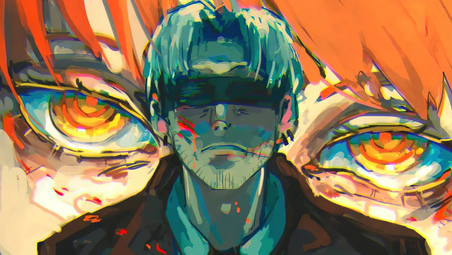4k伤疤壁纸-盯背景-《电锯人》背景-动漫男孩「哲风壁纸」