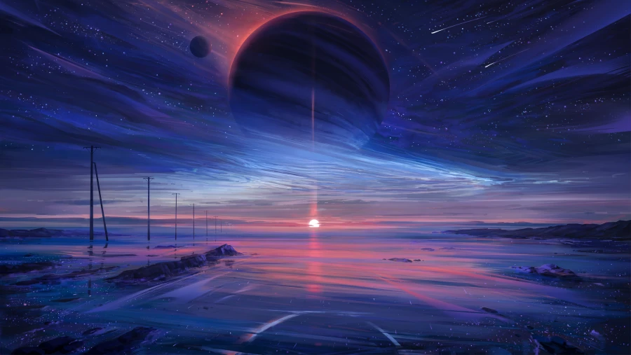 4k太阳壁纸-星星眼星星眼背景-日落-行星星眼「哲风壁纸」