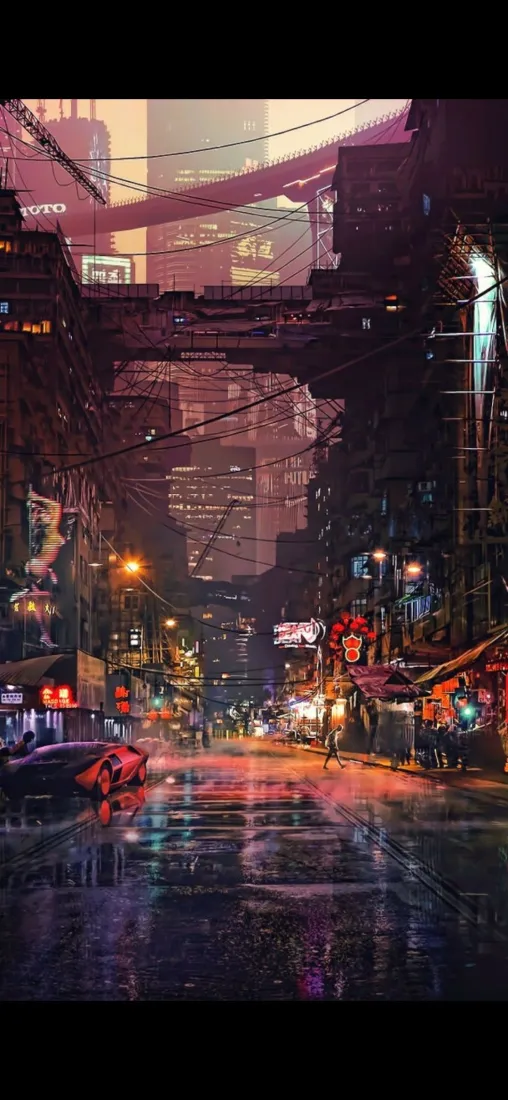 《车灯》手机壁纸-庞克图片-科幻小说-庞克二次元077「哲风壁纸」