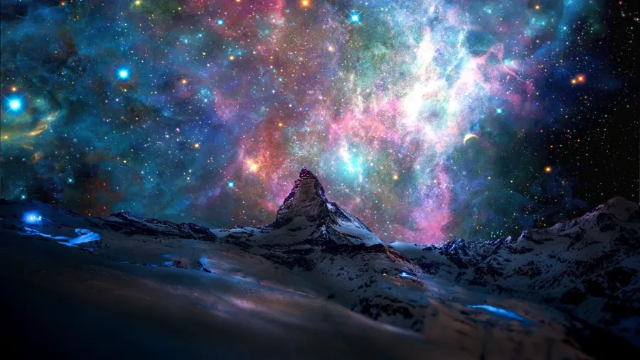 2k星星眼星星眼壁纸-雪背景-《星星眼云》图片-雪峰「哲风壁纸」