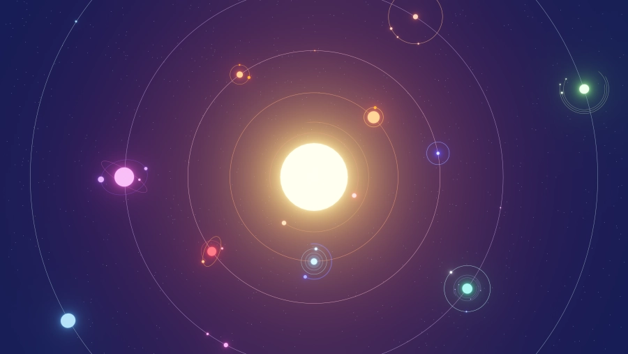 4k太阳壁纸-行星星眼背景-轨道壁纸-太阳系「哲风壁纸」
