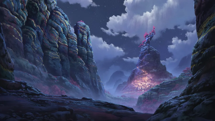 4k星星眼星星眼壁纸-镇背景-夜景背景-岩石形成「哲风壁纸」