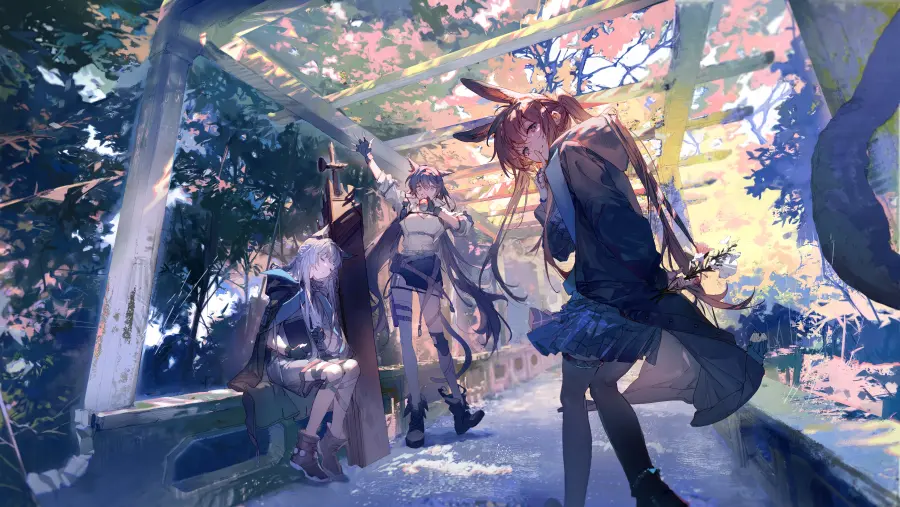 5k明日方舟壁纸-女子三人组-《烈焰（明日方舟）》-阿米娅（明日方舟）「哲风壁纸」